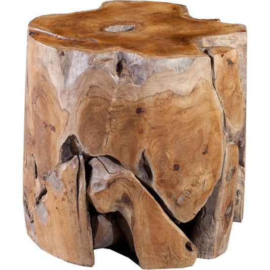 Teak Slice Round Stool by Phillips Collection in brown. Made from wood in a eclectic & global style.