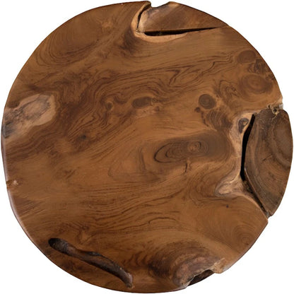 Teak Slice Round Pedestal by Phillips Collection in brown. Made from wood in a eclectic & global style.