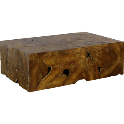 Teak Slice Rectangle Coffee Table by Phillips Collection in brown. Made from wood in a eclectic & global style.