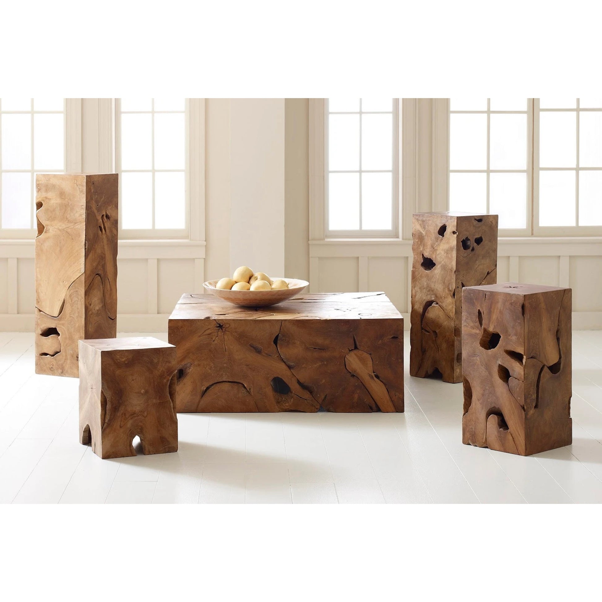 Teak Slice Rectangle Coffee Table by Phillips Collection in brown. Made from wood in a eclectic & global style.