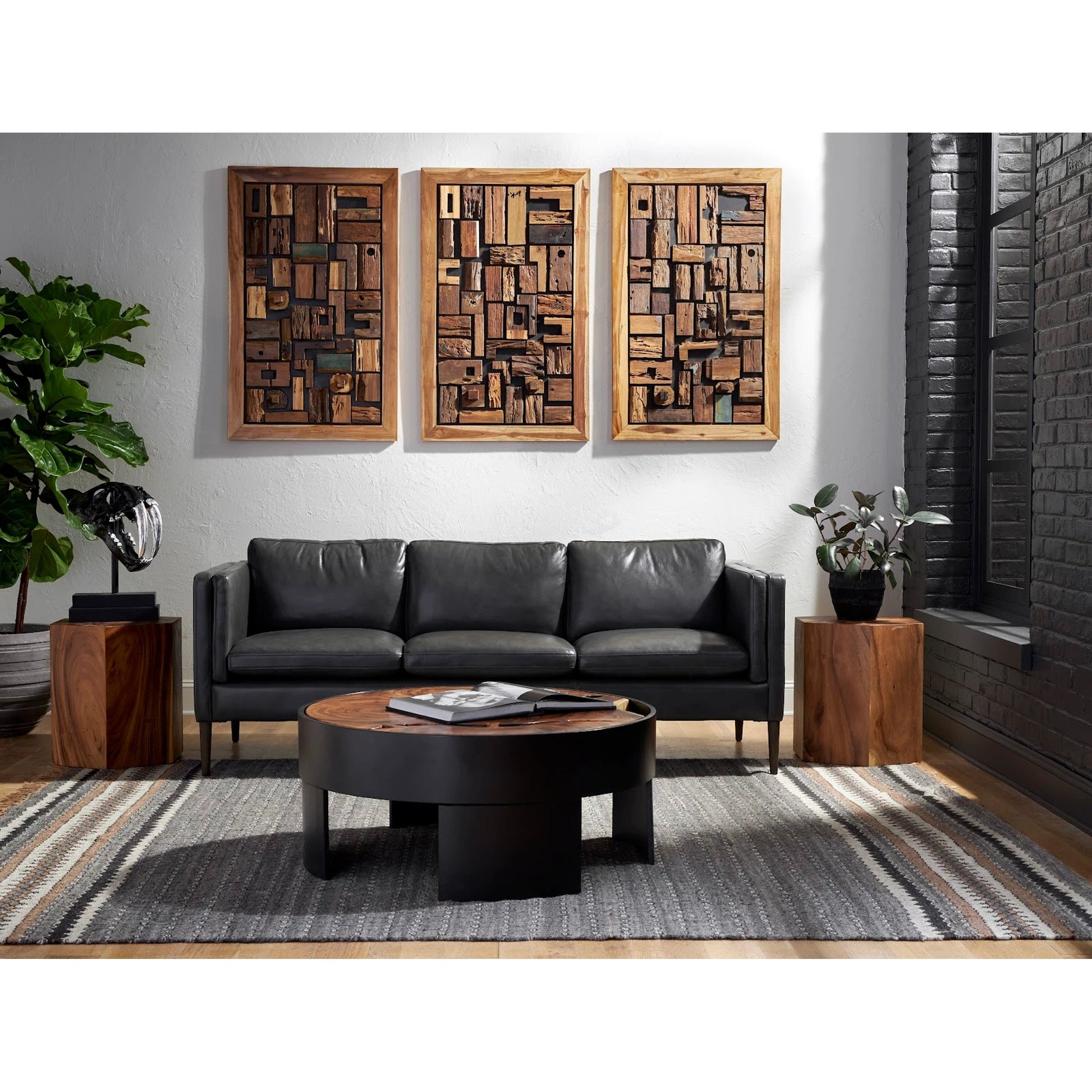 Asken Wall Art by Phillips Collection in brown. Made from wood in a modern style.