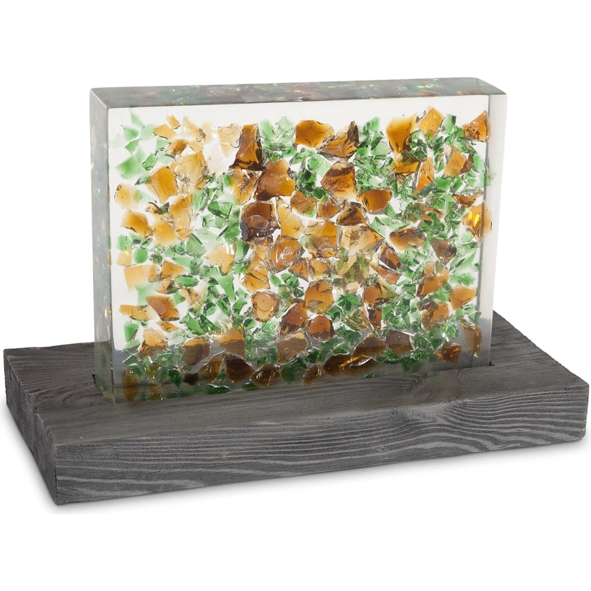 Captured Obsidian Lamp by Phillips Collection in clear, gray and multi. Made from resin in a coastal style.