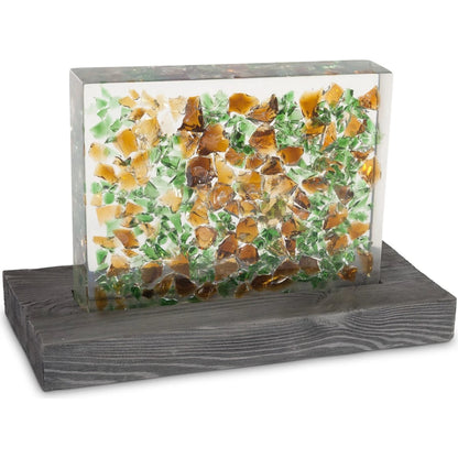 Captured Obsidian Lamp by Phillips Collection in clear, gray and multi. Made from resin in a coastal style.