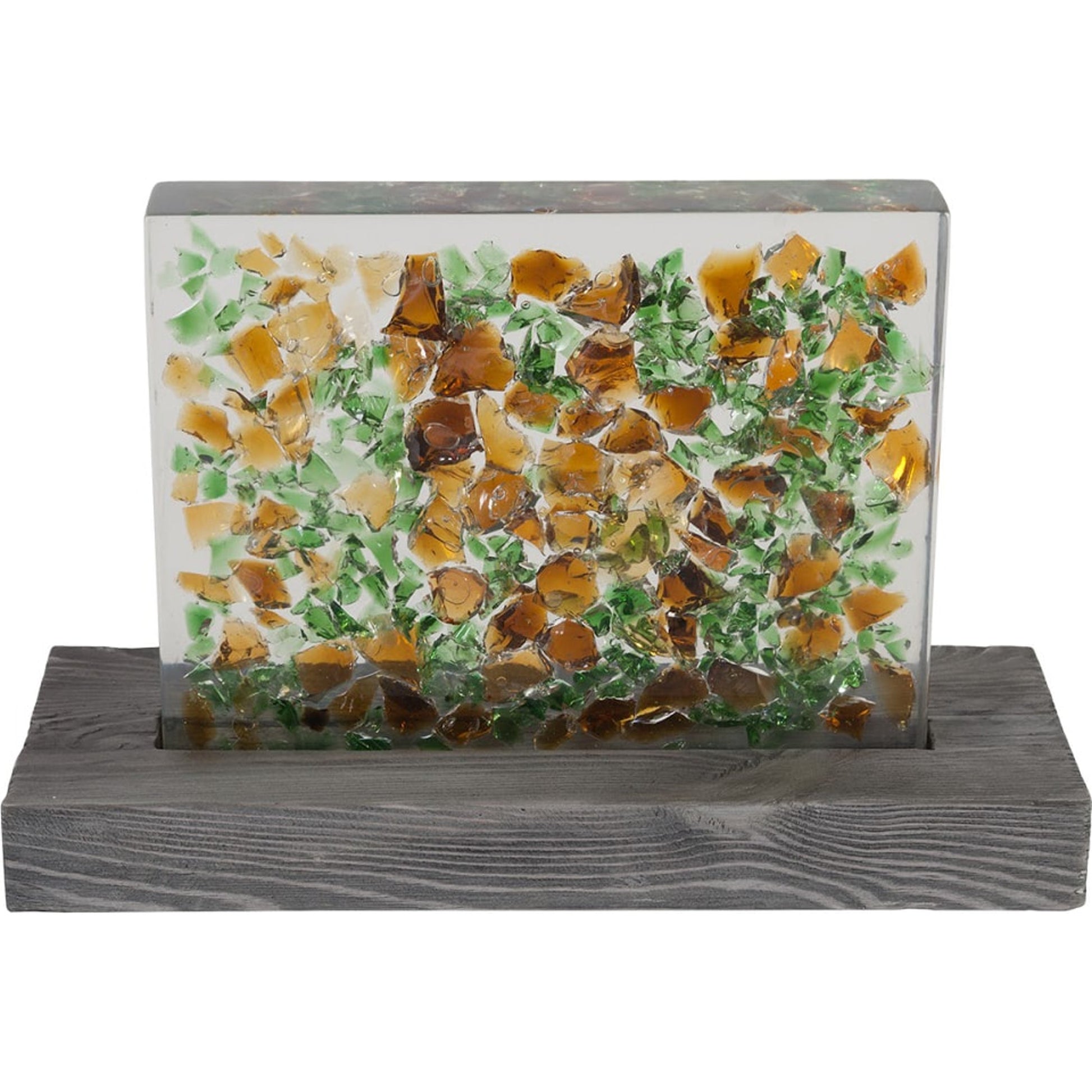 Captured Obsidian Lamp by Phillips Collection in clear, gray and multi. Made from resin in a coastal style.