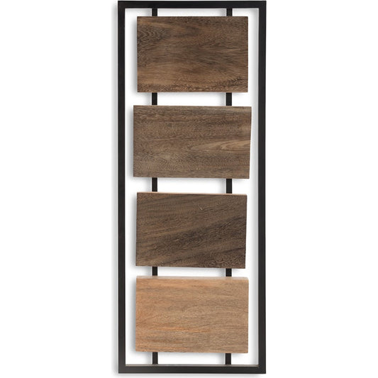 Mixed Wood Wall Panel by Phillips Collection in black, brown. Made from wood, metal in a eclectic & global style.