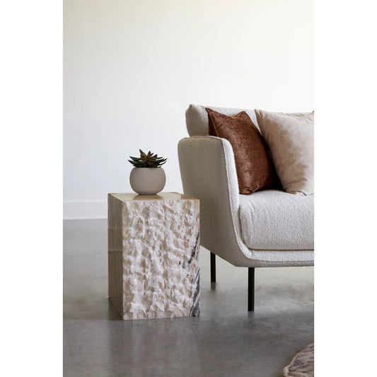 Onyx Stool by Phillips Collection in natural. Made from stone in a modern style.