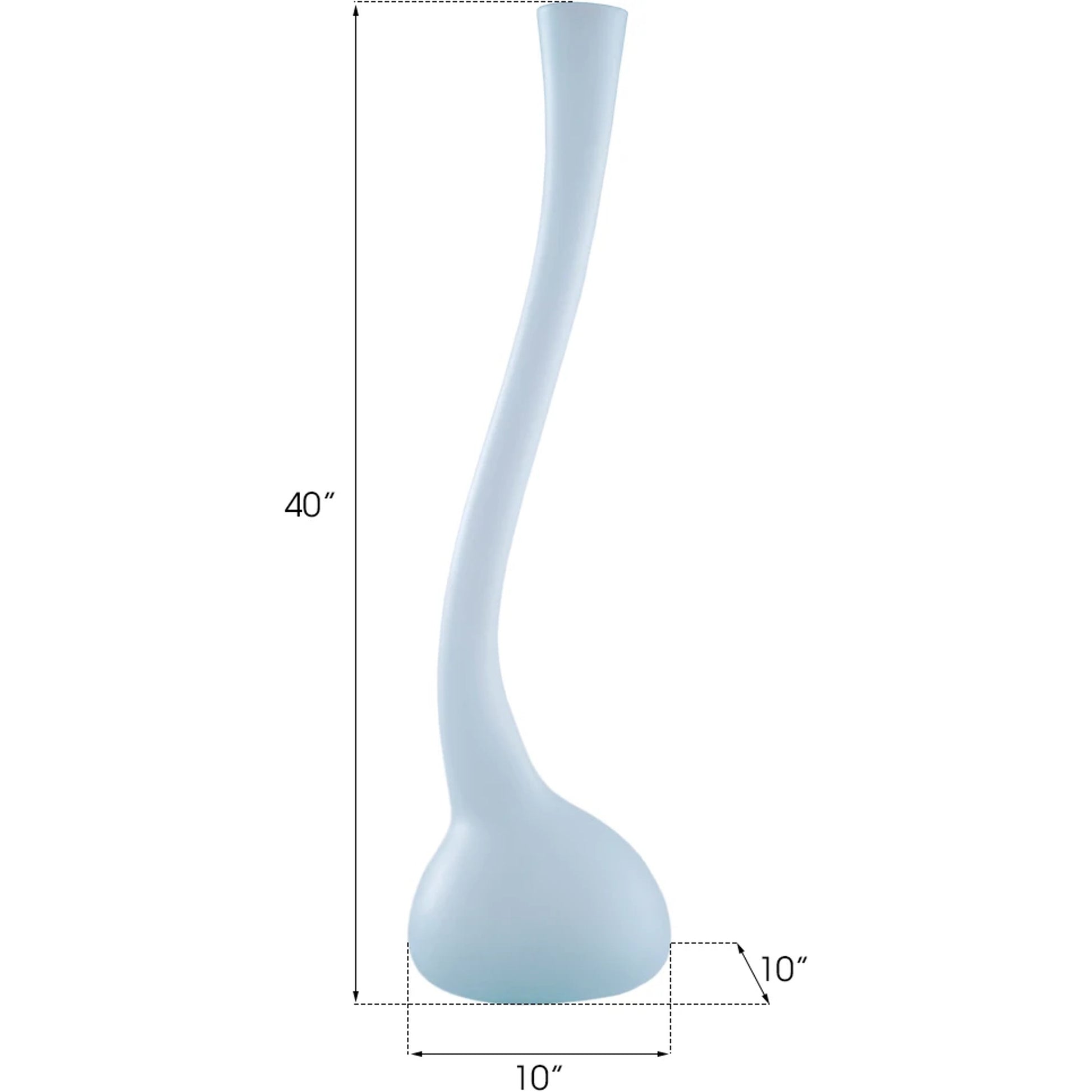 Frosted Corkscrew Vase by Phillips Collection in cyan. Made from glass in a modern style.