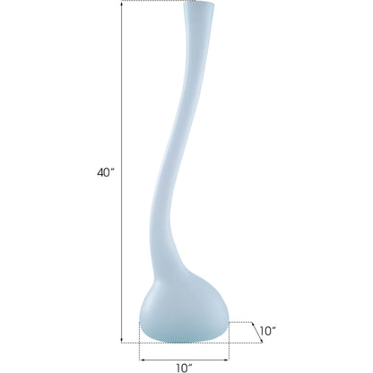 Frosted Corkscrew Vase by Phillips Collection in cyan. Made from glass in a modern style.
