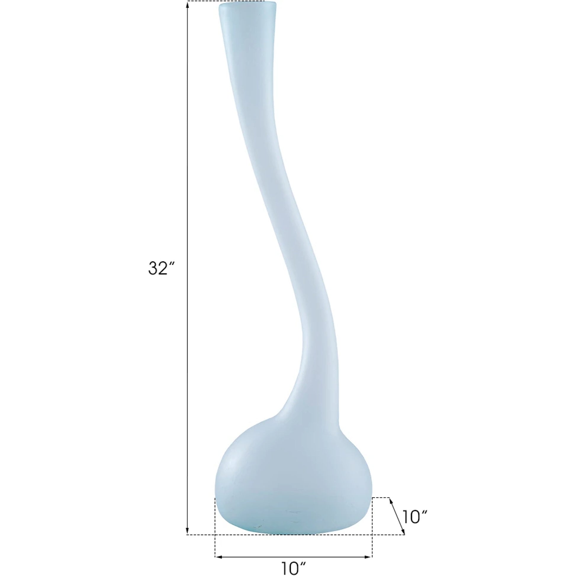 Frosted Corkscrew Vase by Phillips Collection in cyan. Made from glass in a modern style.