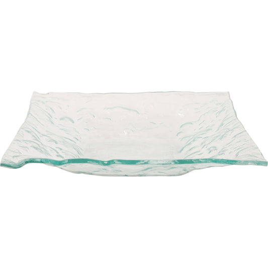 Bubble Plate by Phillips Collection in turquoise. Made from glass in a coastal style.