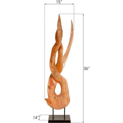 Mahogany Wood Sculpture by Phillips Collection in brown. Made from wood in a eclectic & global style.