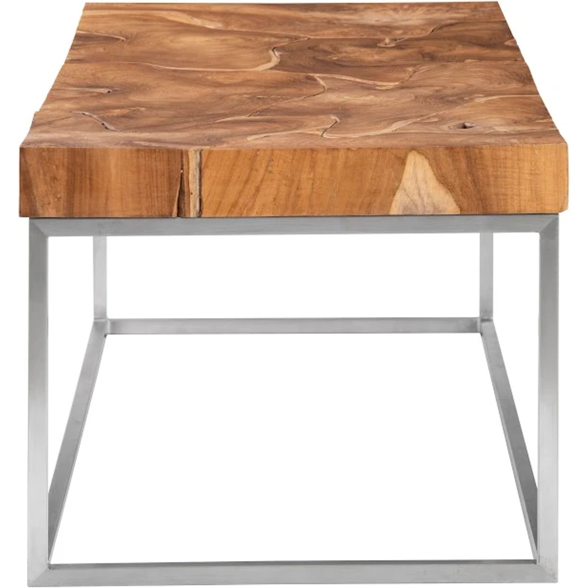 Teak Puzzle Coffee Table by Phillips Collection in beige. Made from wood, metal, stainless steel in a eclectic & global style.