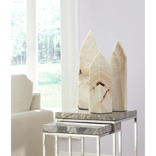 Obelisk Sculpture by Phillips Collection in natural. Made from stone in a transitional style.