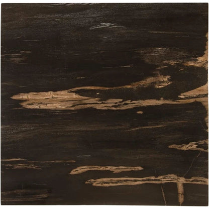 Petrified Wood Side Table by Phillips Collection in black, silver and natural, silver. Made from petrified wood metal in a transitional style.