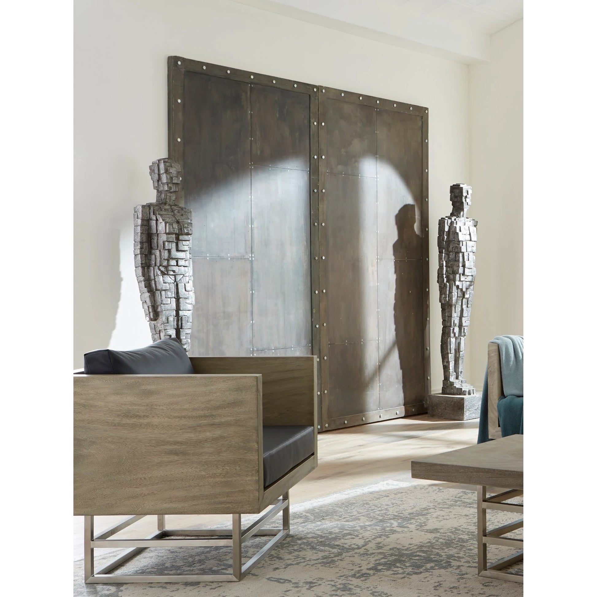 Puzzle Woman Sculpture by Phillips Collection in silver and aluminum. Made from metal in a eclectic & global style.