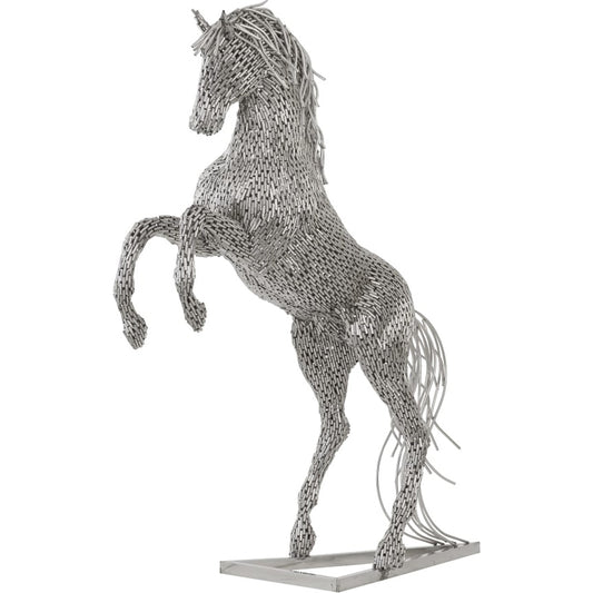 Rearing Horse Pipe Sculpture by Phillips Collection in silver and silver. Made from metal in a eclectic & global style.