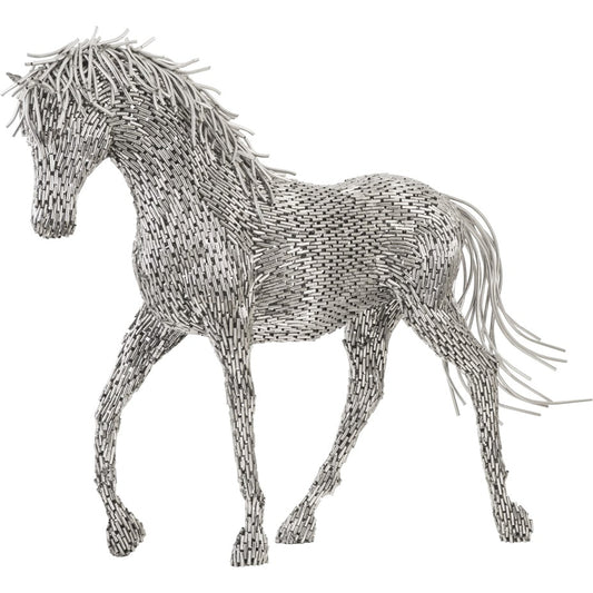 Walking Horse Pipe Sculpture by Phillips Collection in silver and silver. Made from metal in a eclectic & global style.
