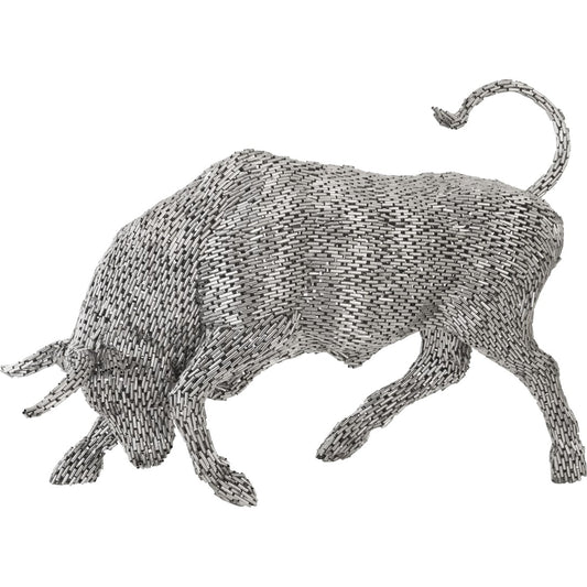 Bull Pipe Sculpture by Phillips Collection in silver and silver. Made from metal in a eclectic & global style.