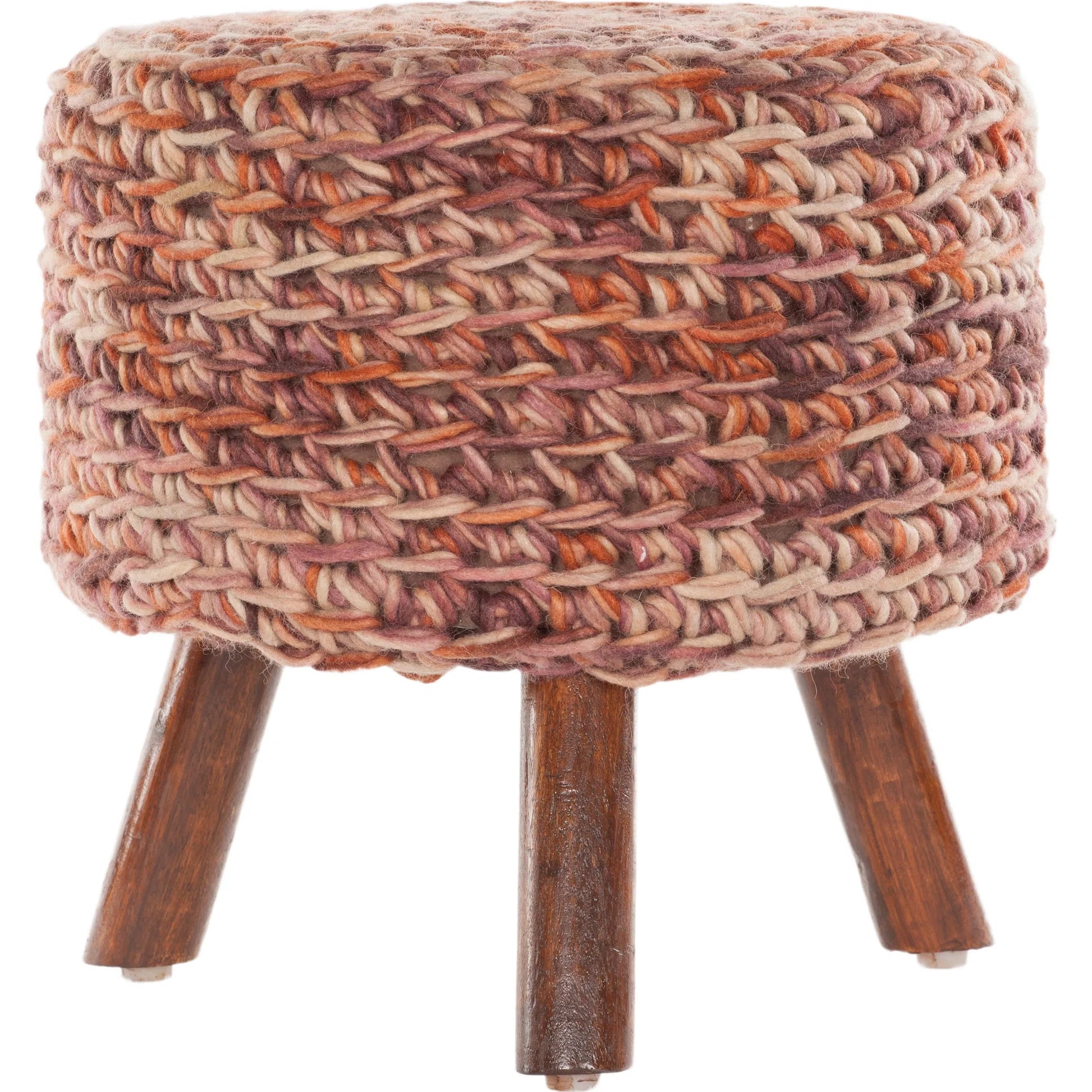 Ida IDA-40404 Stool by Chandra. Made from wool, wood in a transitional style.