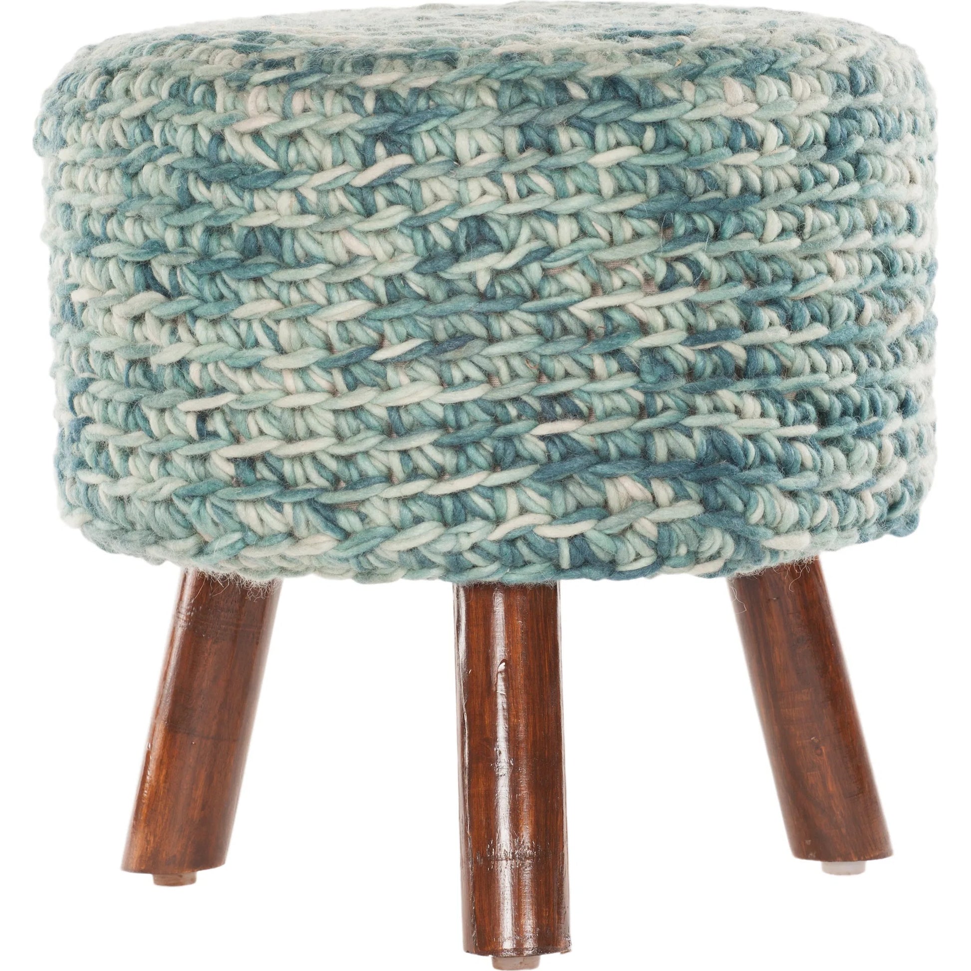 Ida IDA-40405 Stool by Chandra. Made from wool, wood in a transitional style.