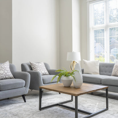 Irondale Square Coffee Table by LH Imports in light brown, grey and mocha grey, grey. Made from acacia, iron in a modern style.
