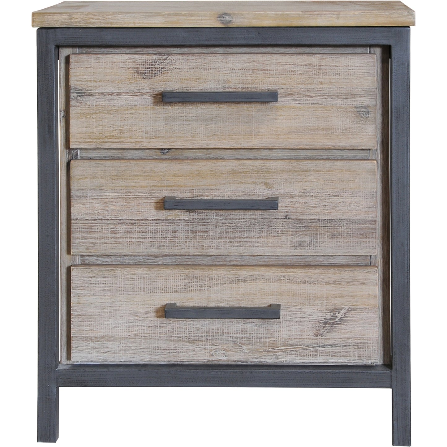 002 SI-2004280 | Additional Silo | Irondale Nightstand by LH Imports in light brown, grey and mocha grey, grey. Made from acacia, mdf acacia veneer, iron in a traditional style.