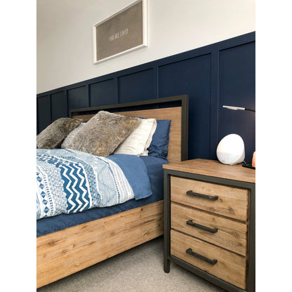 Irondale Nightstand by LH Imports in light brown, grey and mocha grey, grey. Made from acacia, mdf acacia veneer, iron in a traditional style.