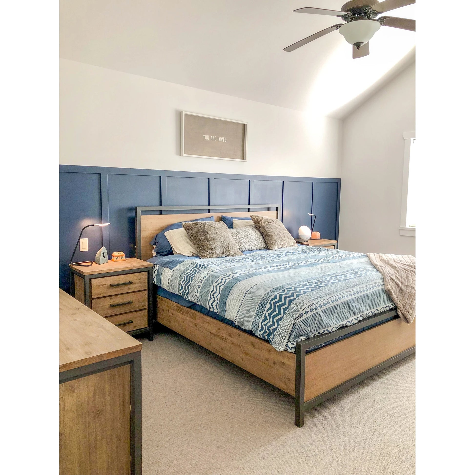 Irondale Nightstand by LH Imports in light brown, grey and mocha grey, grey. Made from acacia, mdf acacia veneer, iron in a traditional style.