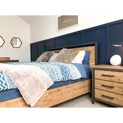 Irondale Nightstand by LH Imports in light brown, grey and mocha grey, grey. Made from acacia, mdf acacia veneer, iron in a traditional style.