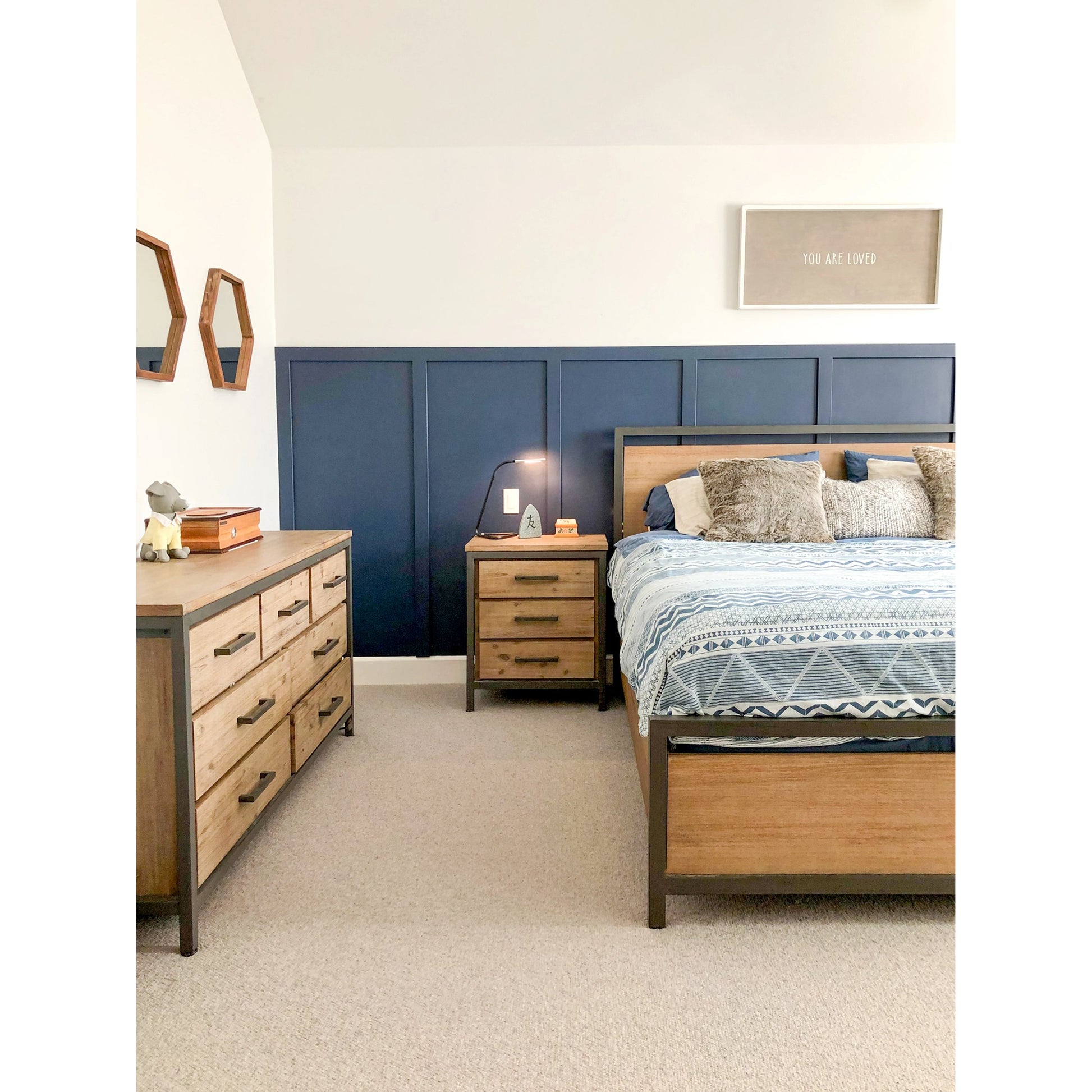 Irondale Nightstand by LH Imports in light brown, grey and mocha grey, grey. Made from acacia, mdf acacia veneer, iron in a traditional style.