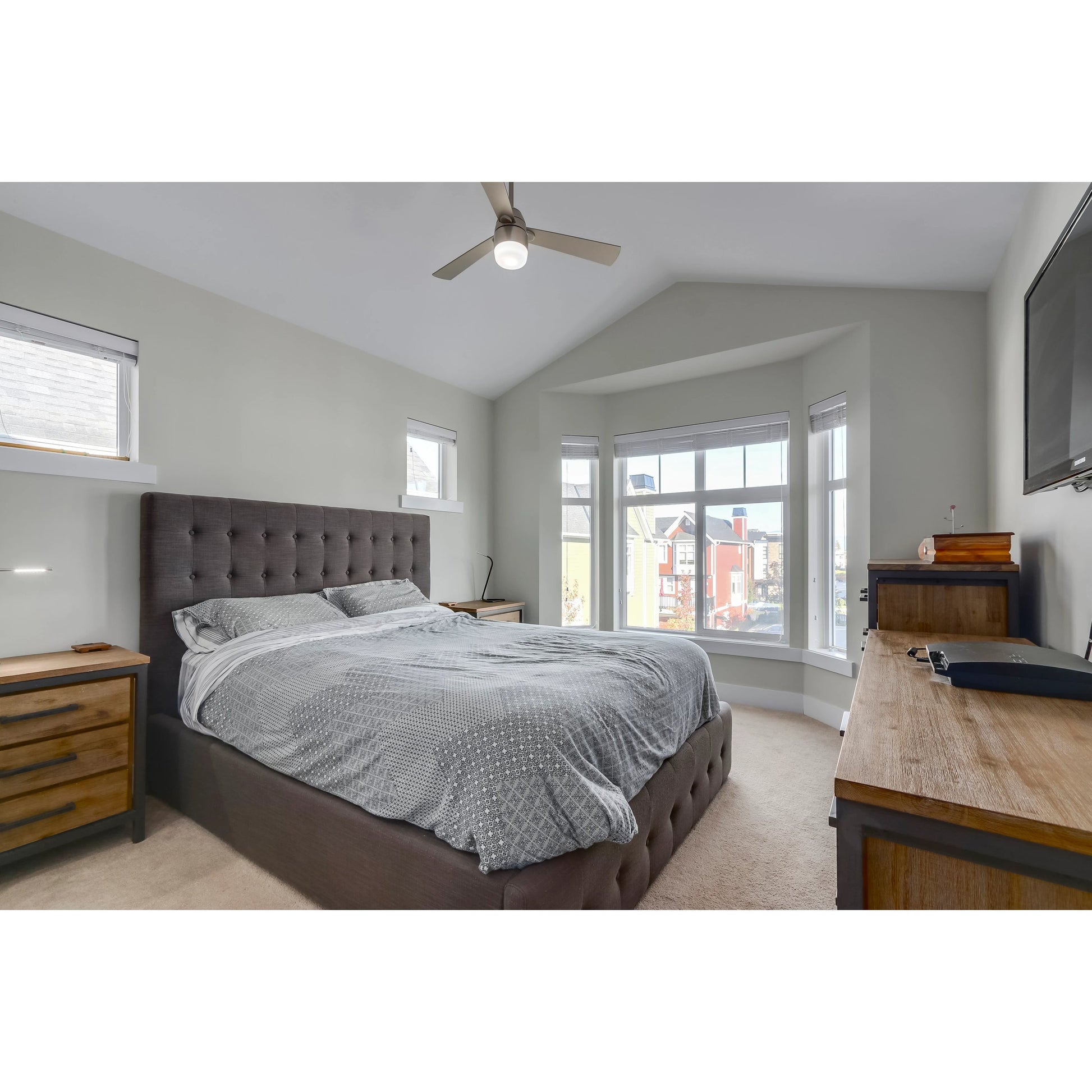 Irondale Nightstand by LH Imports in light brown, grey and mocha grey, grey. Made from acacia, mdf acacia veneer, iron in a traditional style.