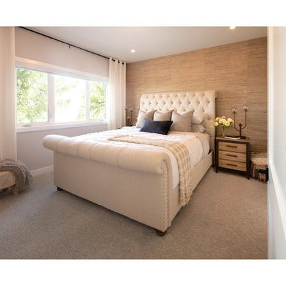 Irondale Nightstand by LH Imports in light brown, grey and mocha grey, grey. Made from acacia, mdf acacia veneer, iron in a traditional style.