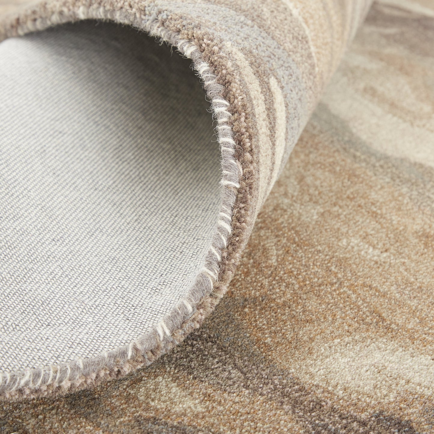 004 SI-1830539,SI-1830540,SI-1830541,SI-1830542,SI-1830543,SI-1830544 | Closeup | Amira Transitional Rug - 8632F by Feizy in brown, gray, tan. Made from wool in a unique style.