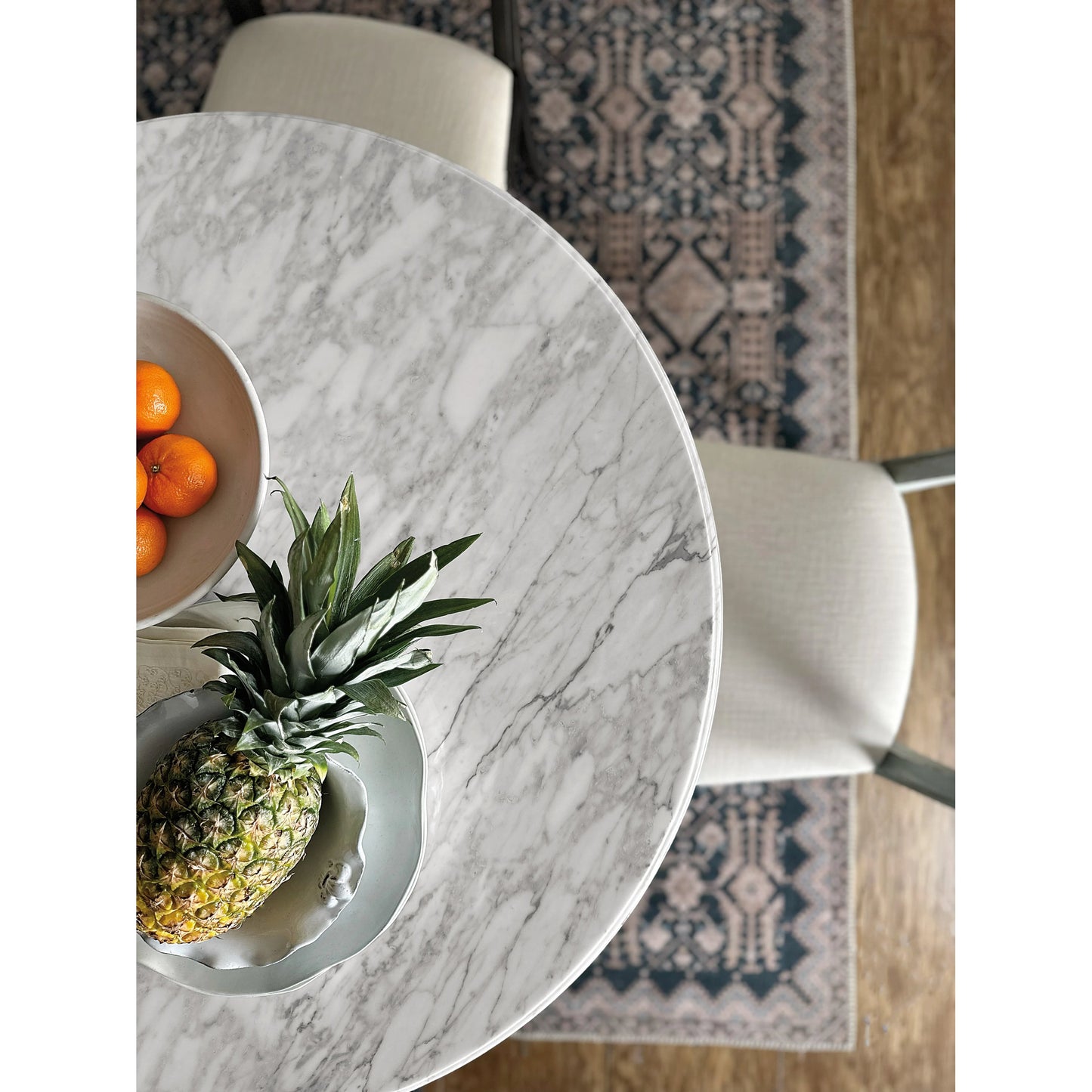 007 SI-2028977 | Closeup | Charleston Bistro Table by Hooker Furniture in garden gate black. Made from resin with veneered carrara stone in a modern style.