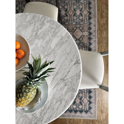 Charleston Bistro Table by Hooker Furniture in garden gate black. Made from resin with veneered carrara stone in a modern style.