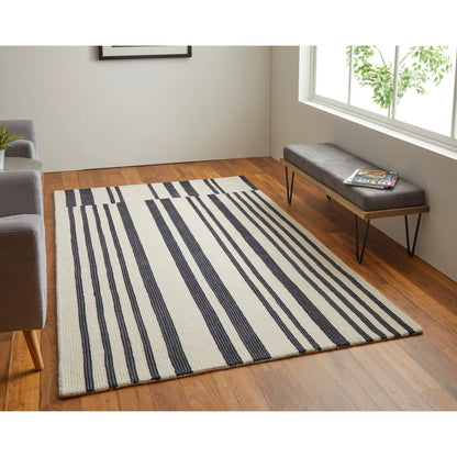 Maguire Transitional Rug - 8901F by Feizy in ivory, black. Made from wool, nylon in a unique style.