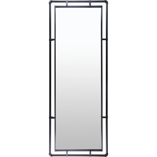 Indus Full Length Mirror - 530746 by Surya in frame: black and painted. Made from iron in a modern style.