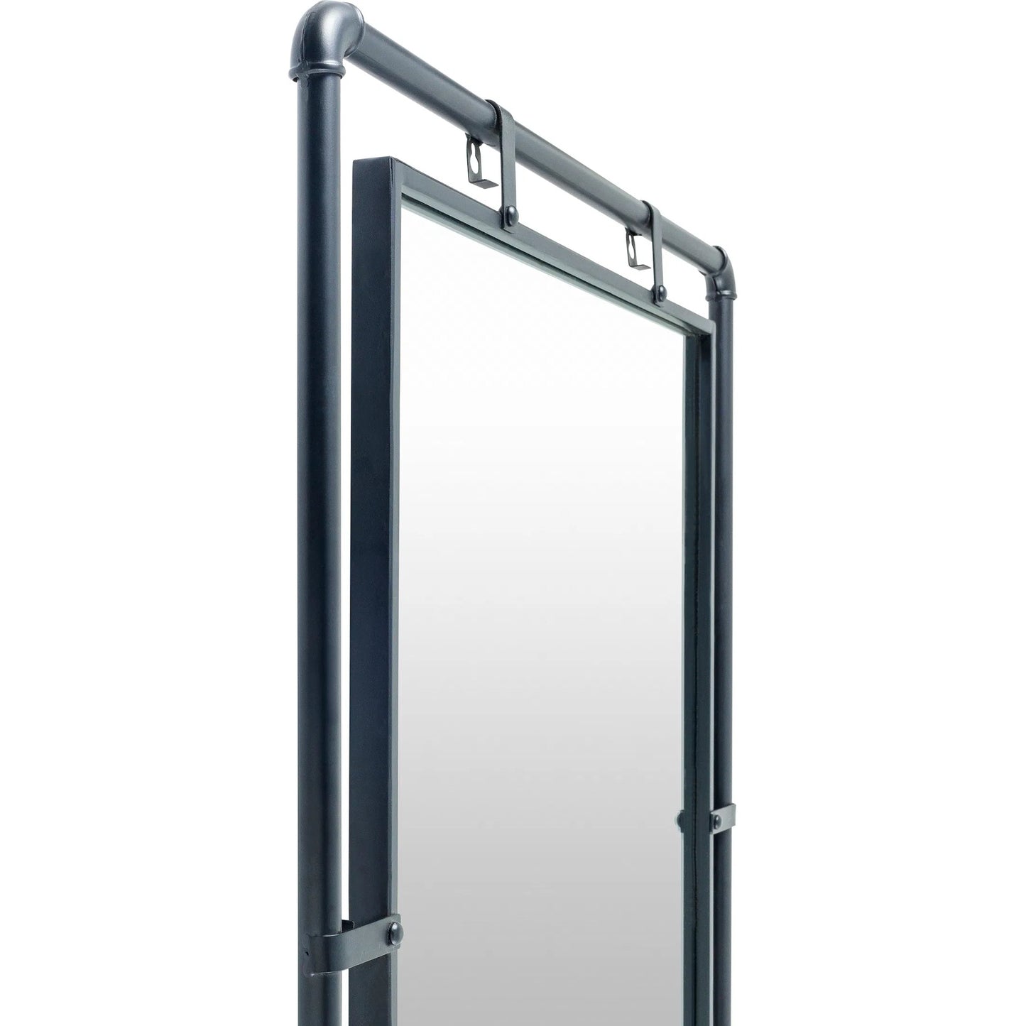 002 SI-2164717 | Closeup | Indus Full Length Mirror - 530746 by Surya in black and painted. Made from iron in a modern style.