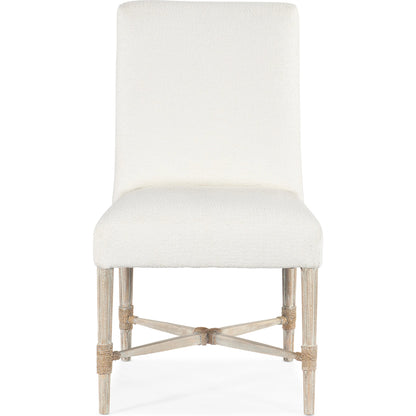 Serenity Side Chair (Set of 2) by Hooker Furniture in beige and arctic, surf. Made from beech, rope, fabric in a modern style.