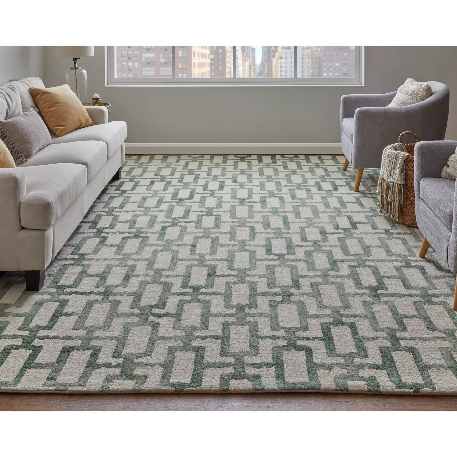 Lorrain Geometric Rug - 8919F by Feizy. Made from wool in a unique style.