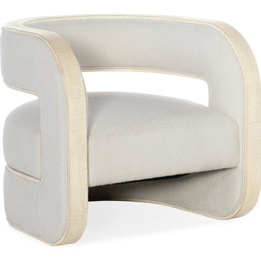 Cascade Chair by Hooker Furniture in white and pebble beach. Made from burlap, fabric in a modern style.