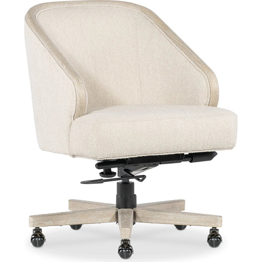 Paloma Executive Swivel Tilt Chair by Hooker Furniture in beige. Made from 83% polyester, 17% acrylic in a unique style.