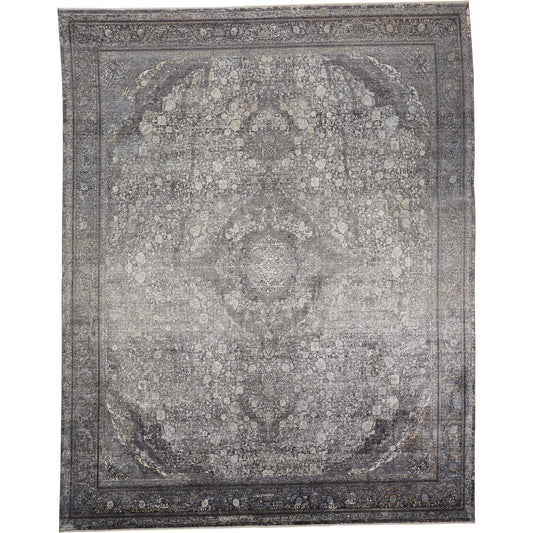 Sarrant Transitional Rug - 3967F by Feizy in gray, silver, ivory. Made from viscose, polyester in a unique style.