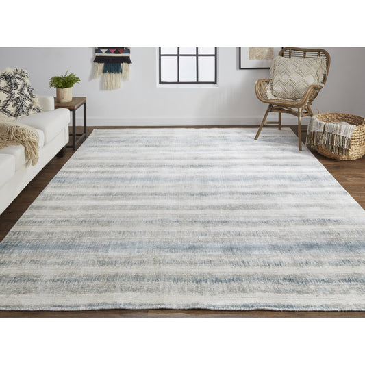 Mackay Transitional Stripes Rug - 8824F by Feizy. Made from viscose, wool in a unique style.