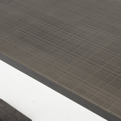 Fannin Bar Table by Four Hands in aged brass. Made from iron in a modern style.