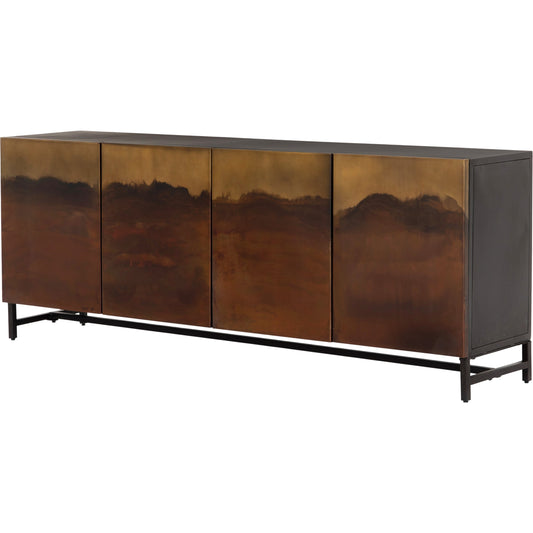 Stormy Sideboard by Four Hands in distressed ombre, aged brown and distressed ombre. Made from iron in a eclectic & global style.
