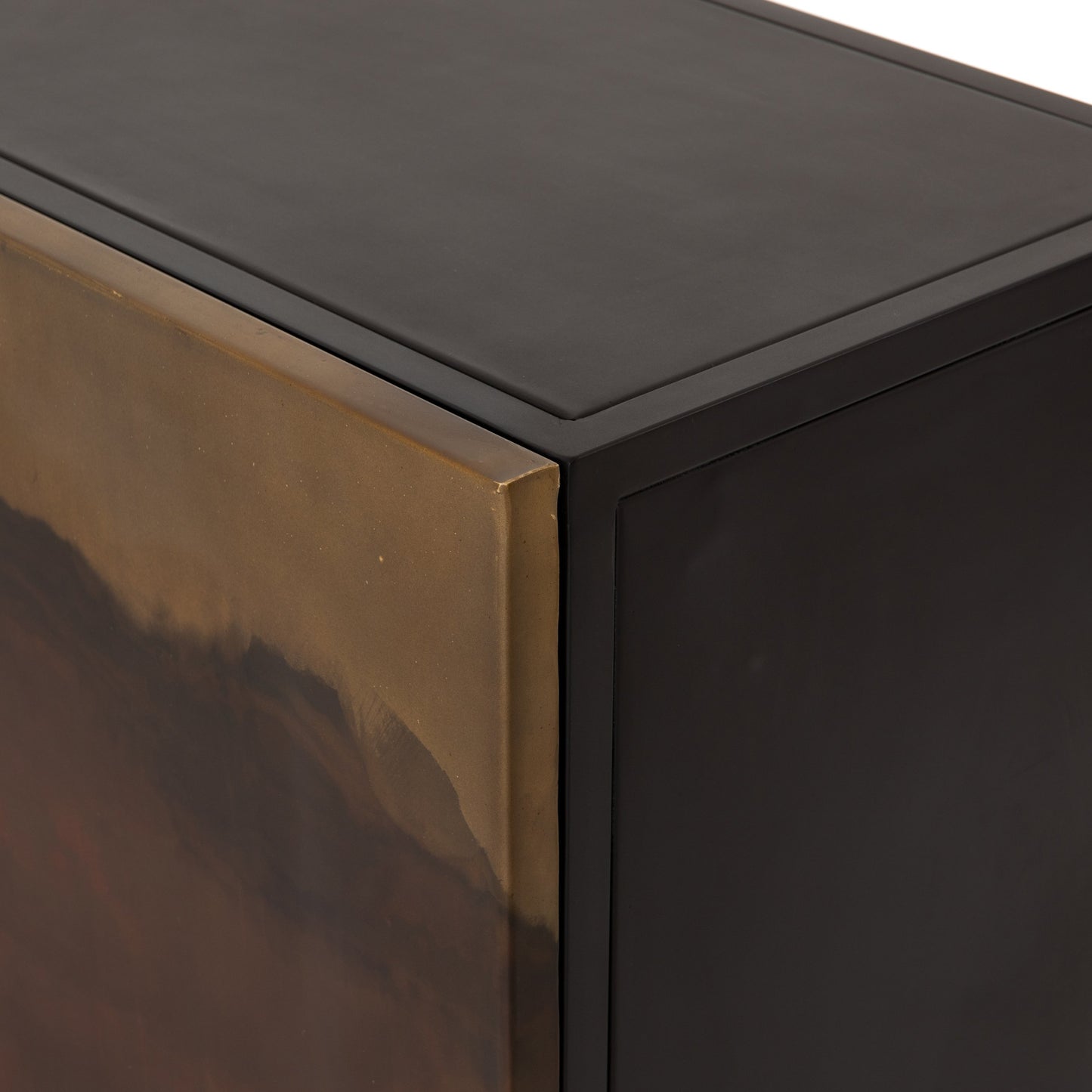 007 SI-1716851 | Closeup | Stormy Sideboard by Four Hands in distressed ombre, aged brown and distressed ombre. Made from iron in a eclectic & global style.