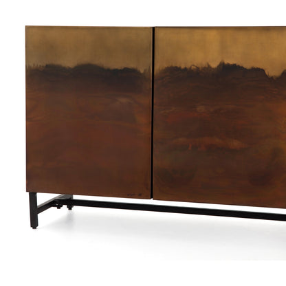 Stormy Sideboard by Four Hands in distressed ombre, aged brown and distressed ombre. Made from iron in a eclectic & global style.