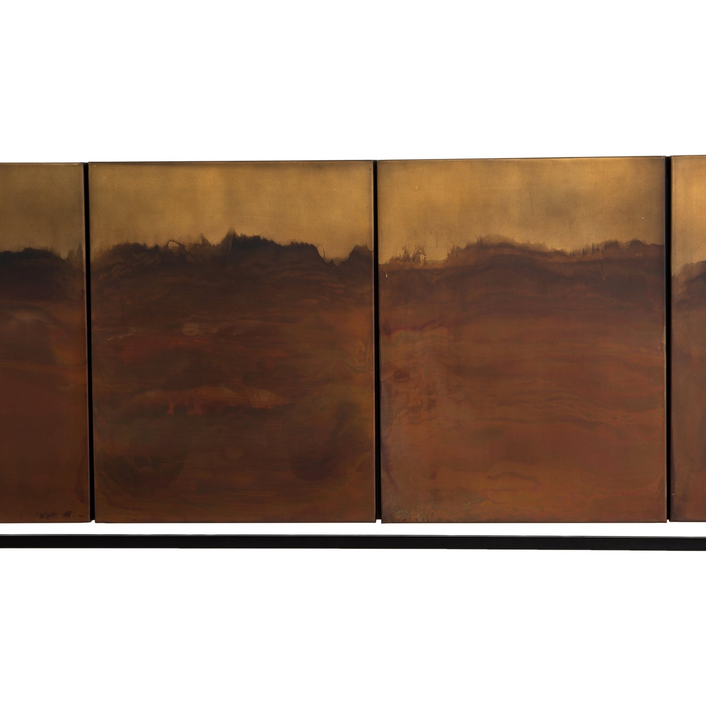 012 SI-1716851 | Closeup | Stormy Sideboard by Four Hands in distressed ombre, aged brown and distressed ombre. Made from iron in a eclectic & global style.