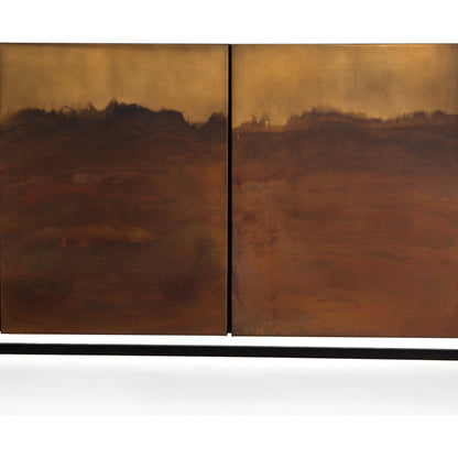 Stormy Sideboard by Four Hands in distressed ombre, aged brown and distressed ombre. Made from iron in a eclectic & global style.